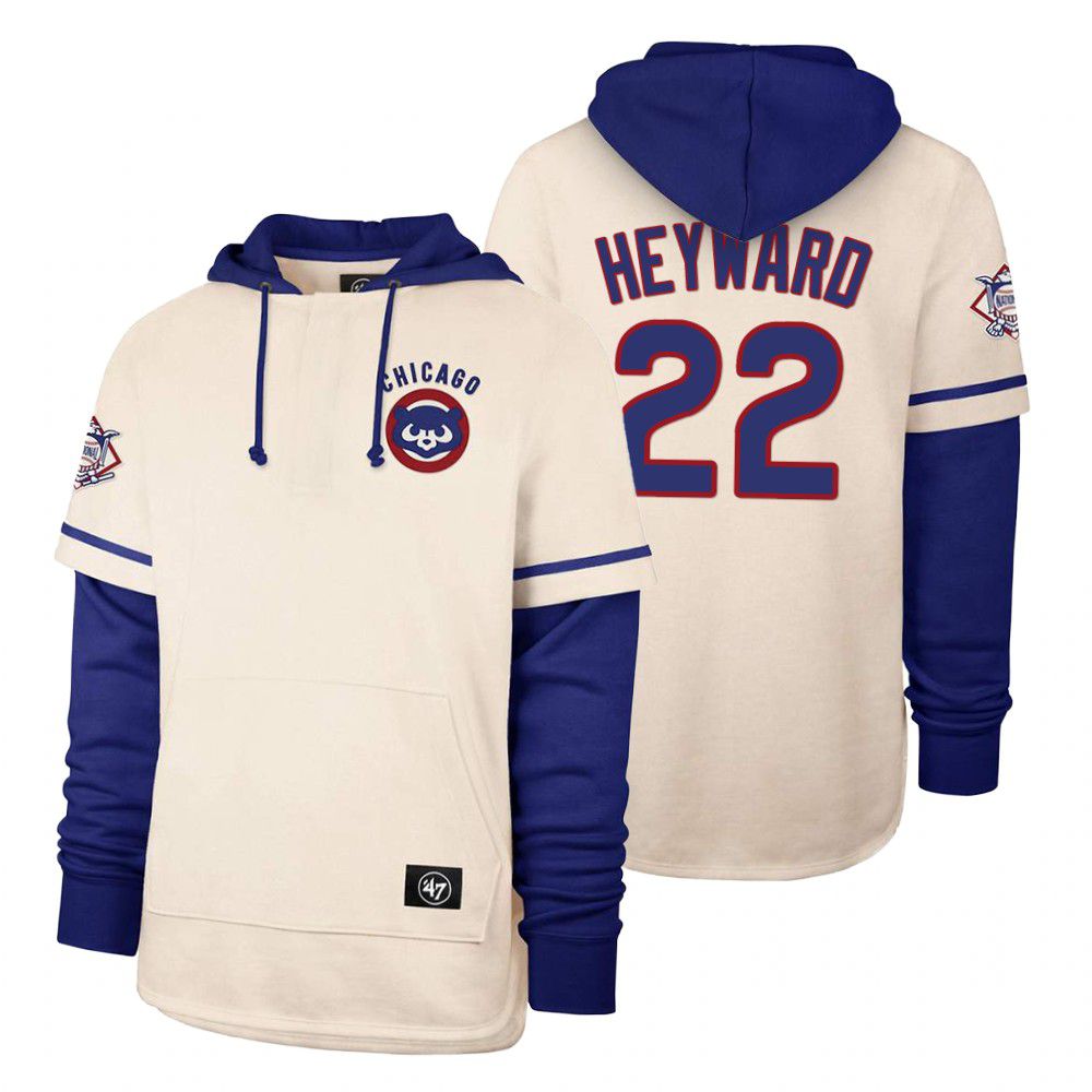 Men Chicago Cubs #22 Heyward Cream 2021 Pullover Hoodie MLB Jersey->chicago cubs->MLB Jersey